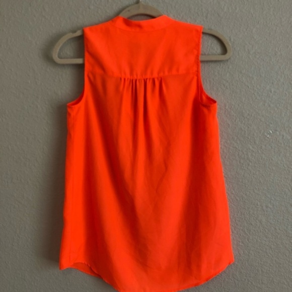 J. Crew Orange Draped Sleeveless Pocket Top Size 0 - Picture 4 of 5